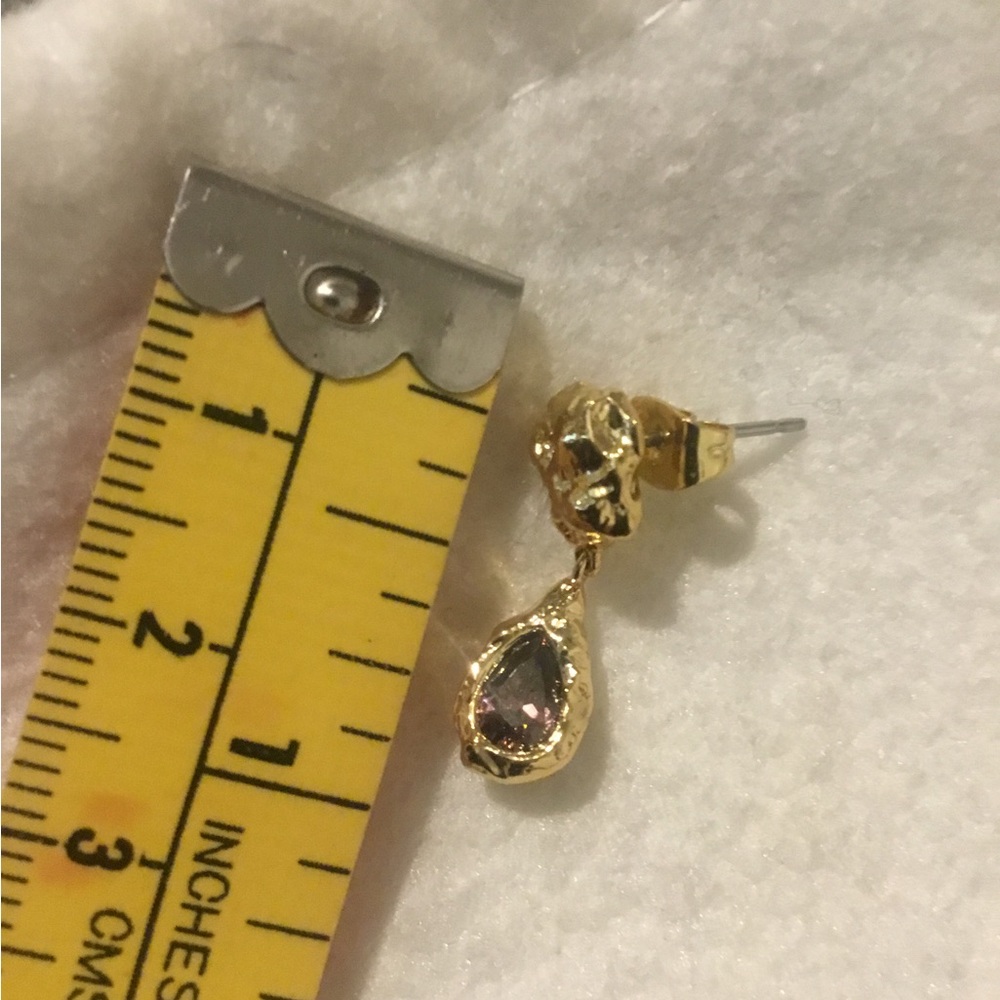 New Luxurious Alexis Bitter Pebble Cake Bezel Set Dangle Earrings With Dust Bag - Picture 7 of 7